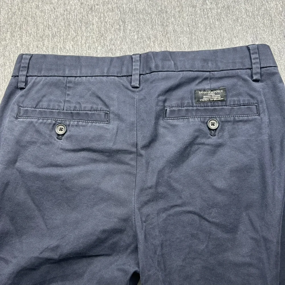 Banana Republic Mason Chino Flat Front Pants Mens 29x32 (30x30) Navy Blue‎